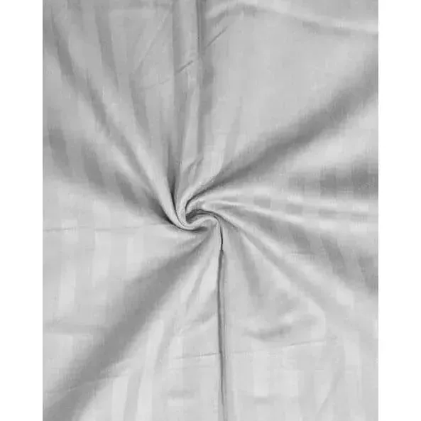 100% Cotton Satin Stripe 210 TC  Duvet Cover Set - Light Gray