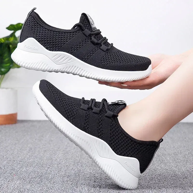 2024 Women's Casual Sneakers Comfortable Breathable Platform Shoes Fashion Women Versatile Lace-up Shoes Female Footwear