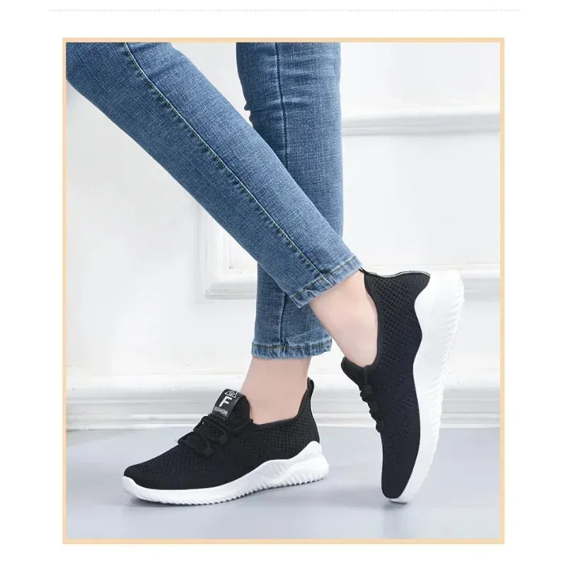 2024 Women's Casual Sneakers Comfortable Breathable Platform Shoes Fashion Women Versatile Lace-up Shoes Female Footwear