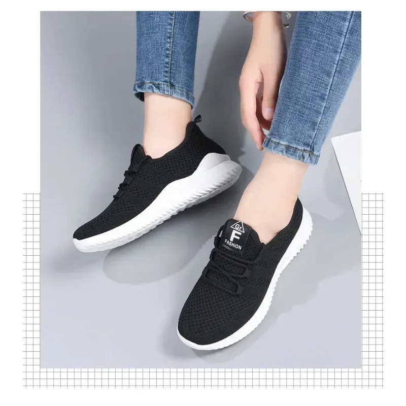2024 Women's Casual Sneakers Comfortable Breathable Platform Shoes Fashion Women Versatile Lace-up Shoes Female Footwear