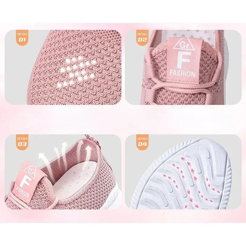2024 Women's Casual Sneakers Comfortable Breathable Platform Shoes Fashion Women Versatile Lace-up Shoes Female Footwear