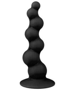 3485M     Bubble Butt Black Silicone Anal Plug - LAST CHANCE - Final Closeout!