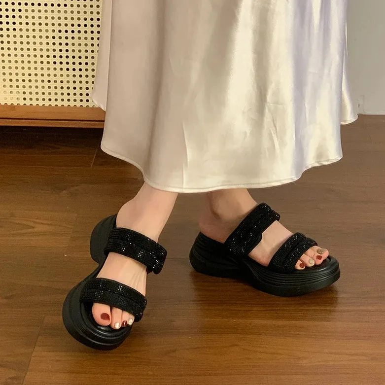 ADVBRIDGE  -  House Slippers Platform Women Luxury Shoes Slides Pantofle Designer 2025 Slippers Casual Shoes Woman 2025 Pantofle Platform Luxu