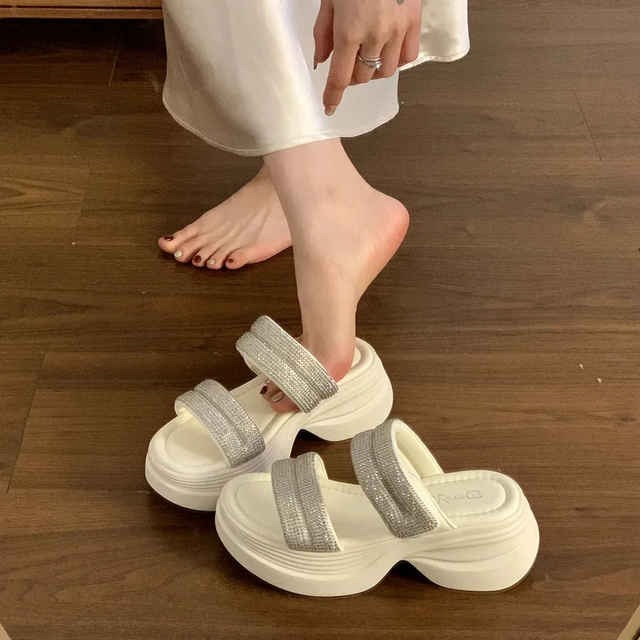 ADVBRIDGE  -  House Slippers Platform Women Luxury Shoes Slides Pantofle Designer 2025 Slippers Casual Shoes Woman 2025 Pantofle Platform Luxu