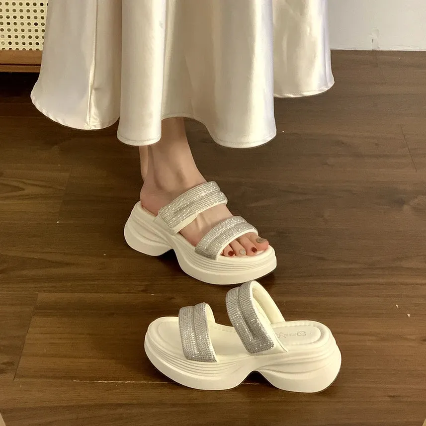 ADVBRIDGE  -  House Slippers Platform Women Luxury Shoes Slides Pantofle Designer 2025 Slippers Casual Shoes Woman 2025 Pantofle Platform Luxu