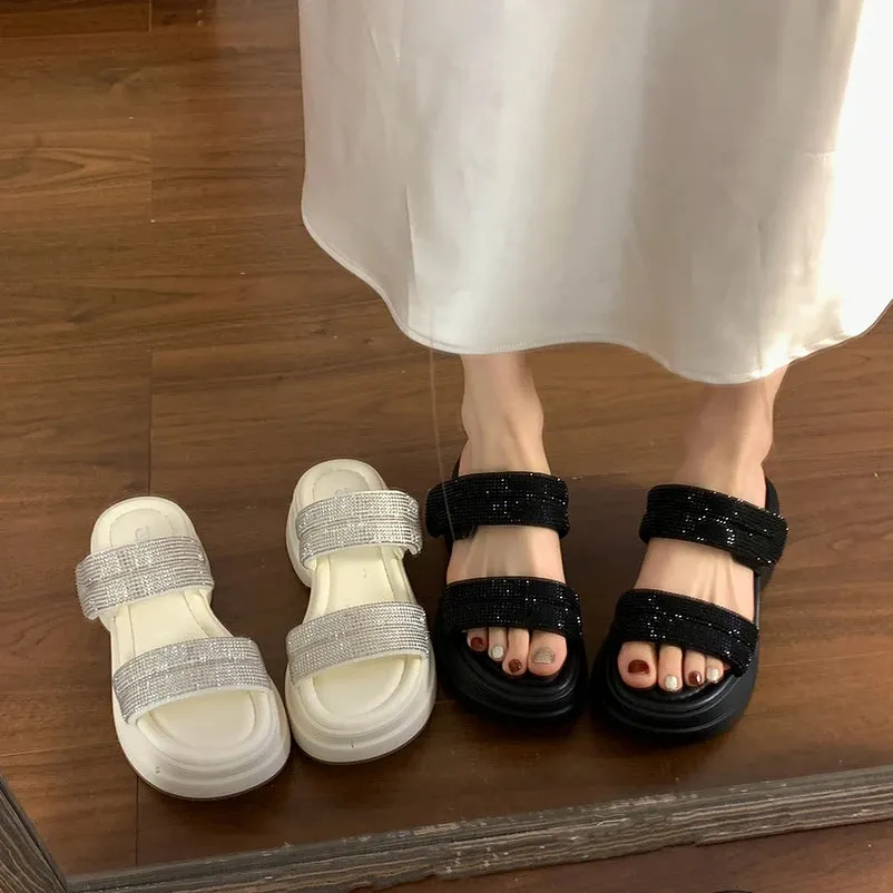 ADVBRIDGE  -  House Slippers Platform Women Luxury Shoes Slides Pantofle Designer 2025 Slippers Casual Shoes Woman 2025 Pantofle Platform Luxu