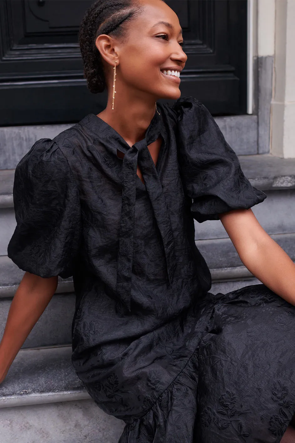 Agatha Organza Dress - Black