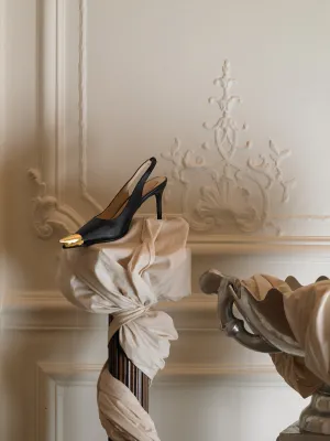 Artisanal Ocea Slingback Mules - Black