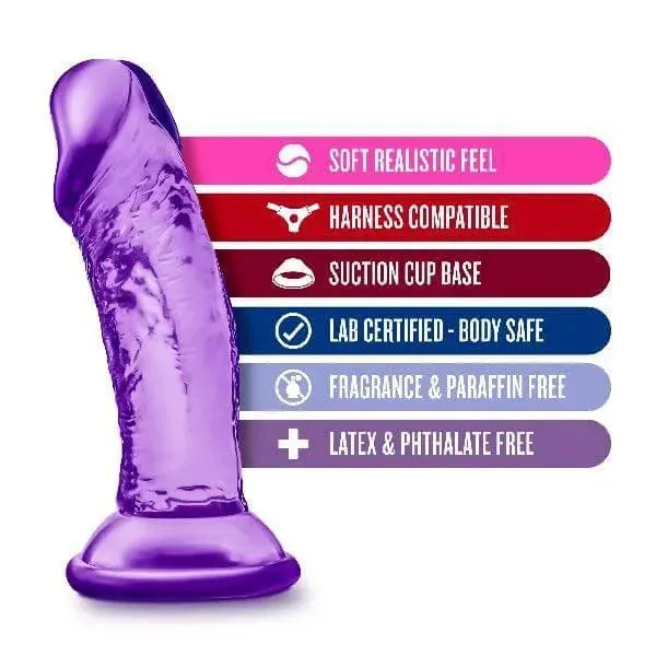 B Yours Sweet N Small  Dildo with Suction Cup 4in Purple