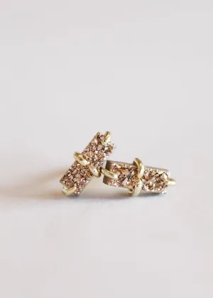 Bar Druzy Stud Earrings