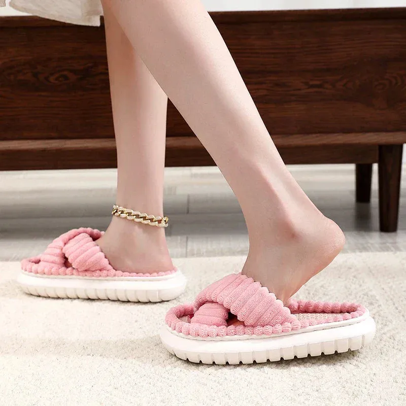 Betsabé® | Casual Open Toe Plush Slippers