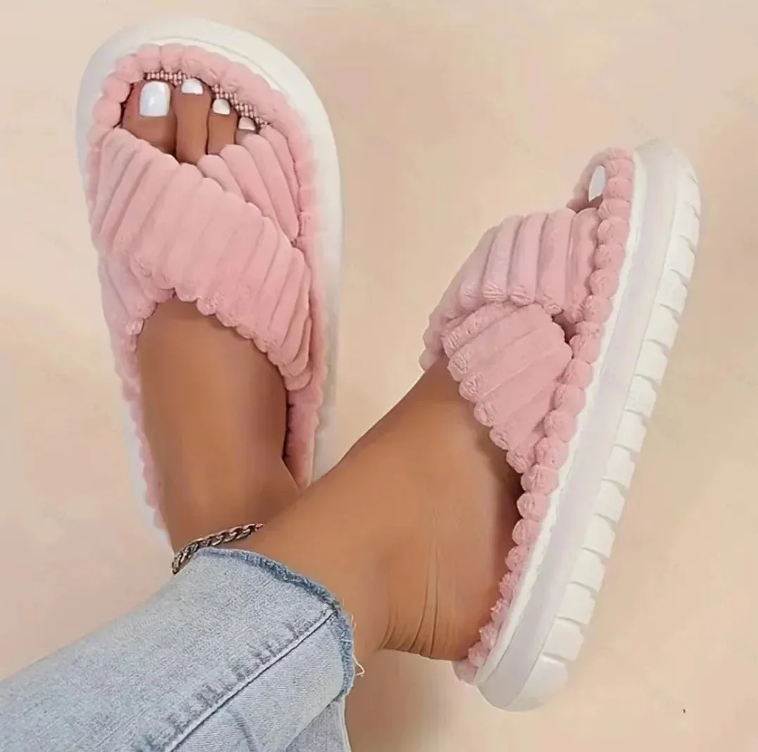 Betsabé® | Casual Open Toe Plush Slippers