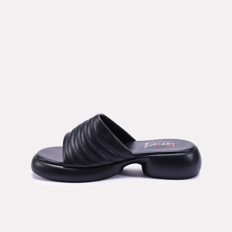 Black Chunky Casual Slippers 0413125