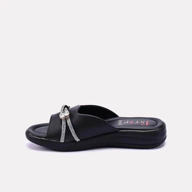 Black Comfy Casual Slippers 0413133