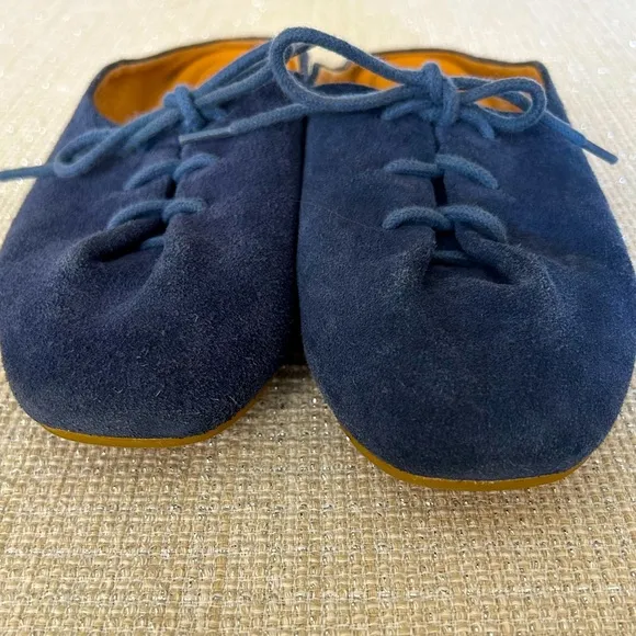 Born Bianca Mule Blue Suede with Ties