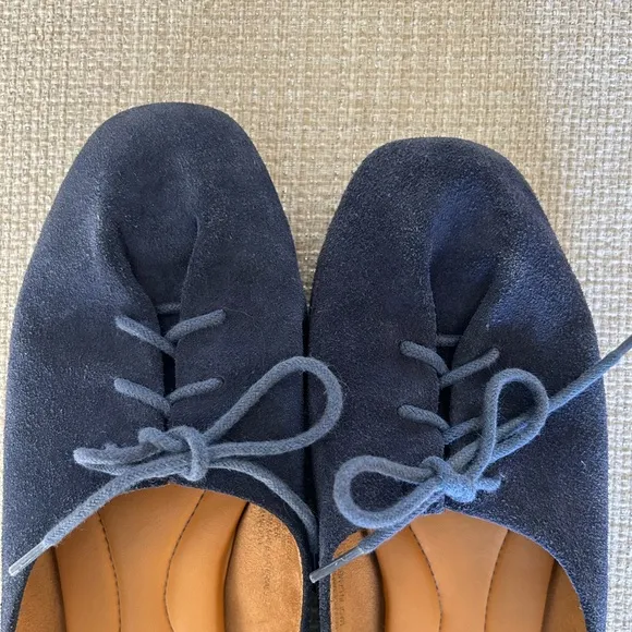 Born Bianca Mule Blue Suede with Ties