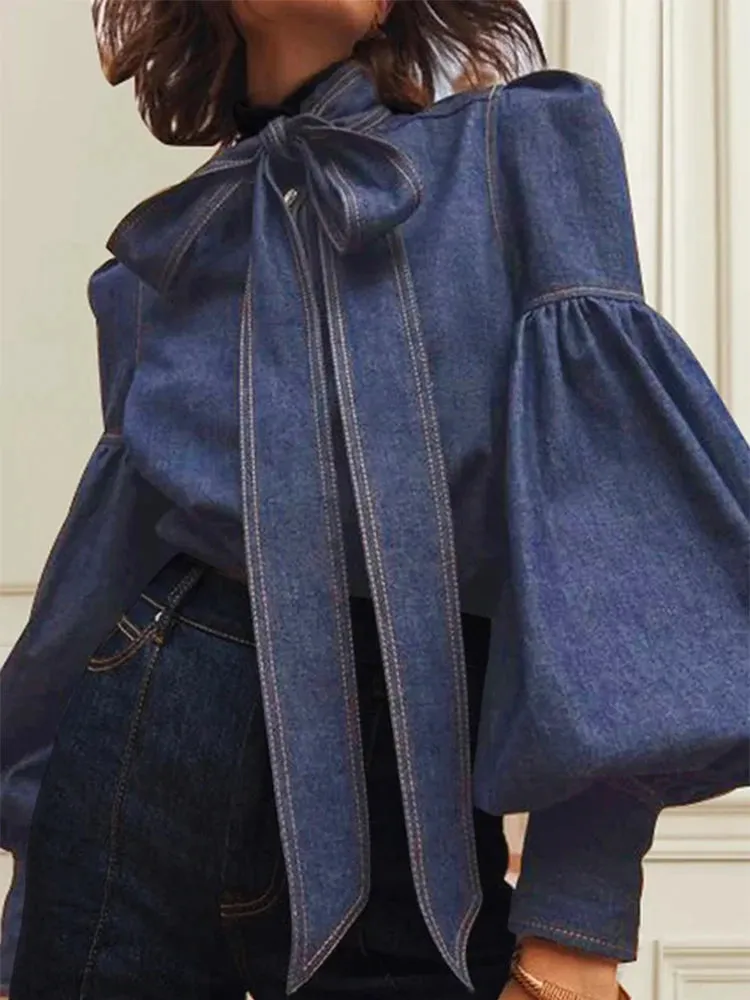 Bow Denim shirt