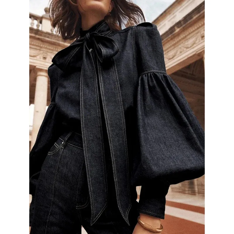 Bow Denim shirt