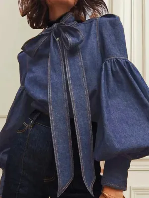 Bow Denim shirt