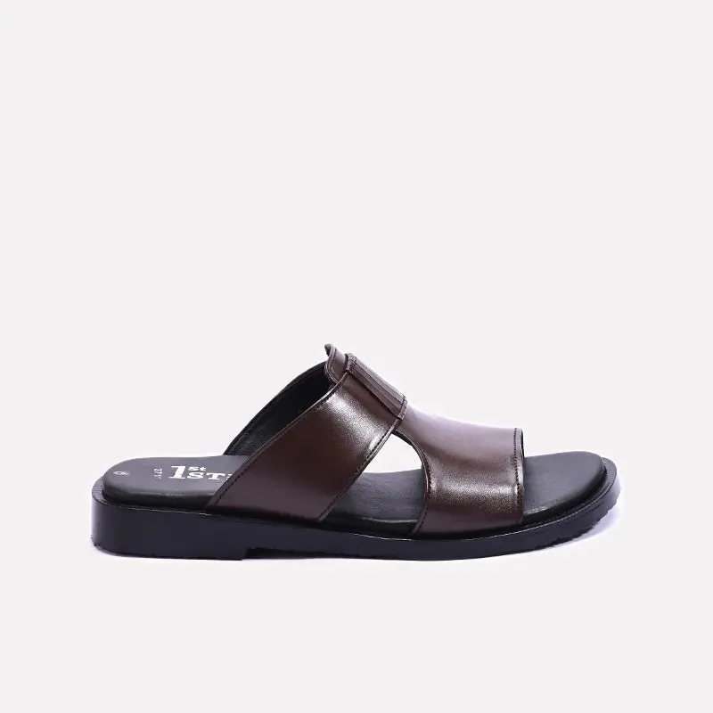 Brown Leather Casual Slippers 0150947