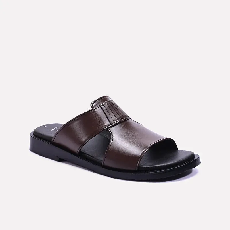 Brown Leather Casual Slippers 0150947