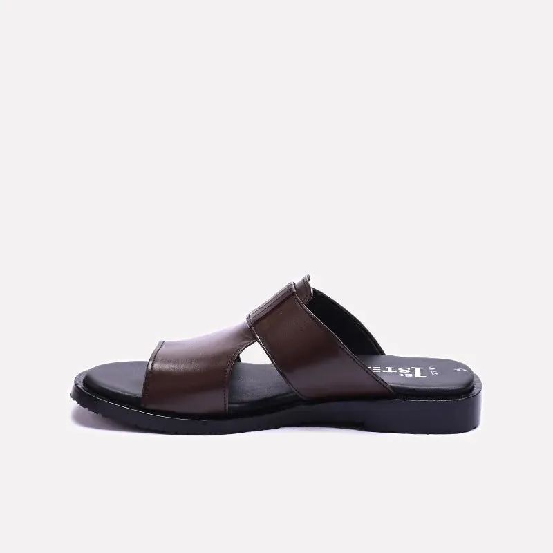 Brown Leather Casual Slippers 0150947