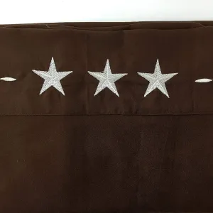 Brown Western Texas Star Embroidery Bed Sheet Set