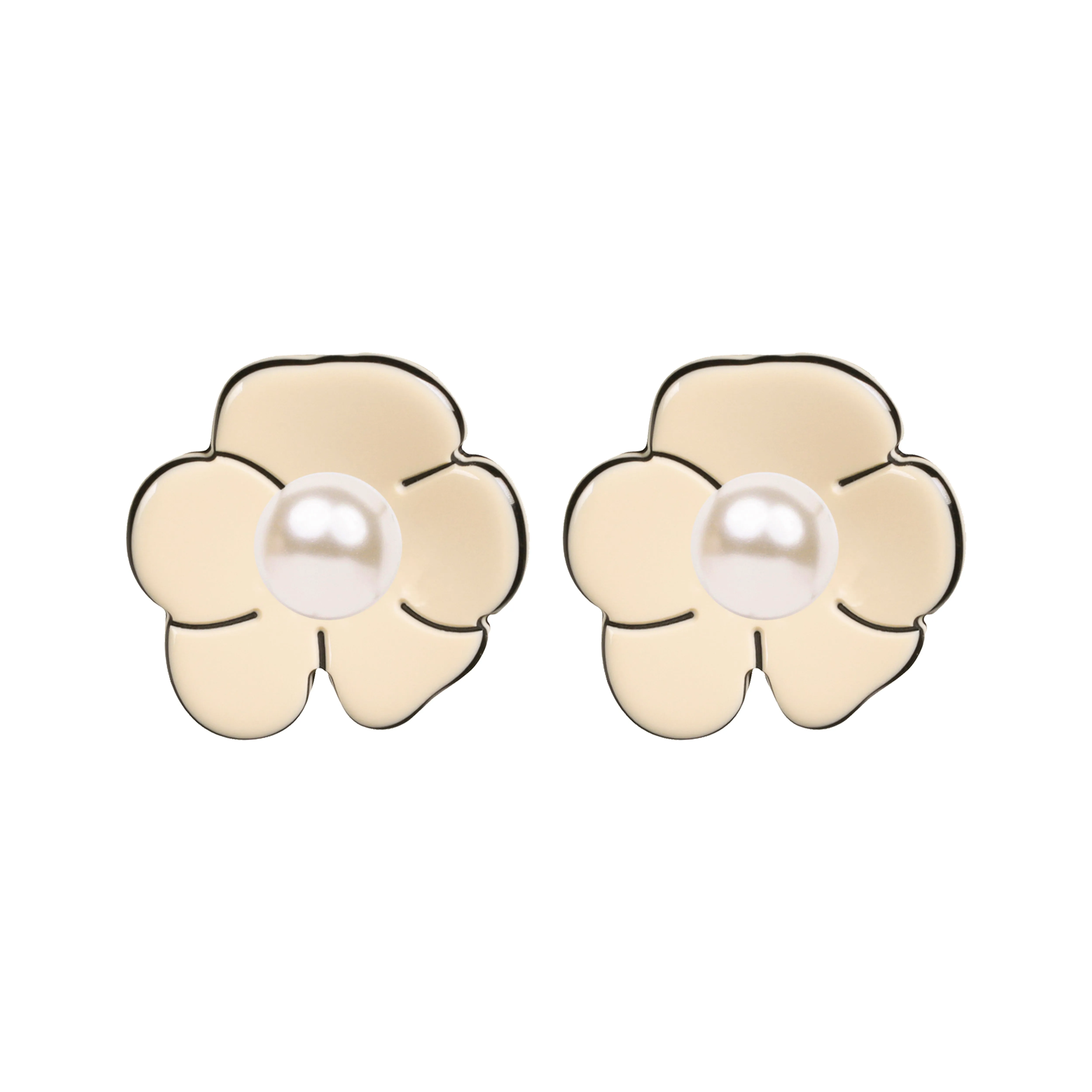 Camellia Pearl Ivory Earrings