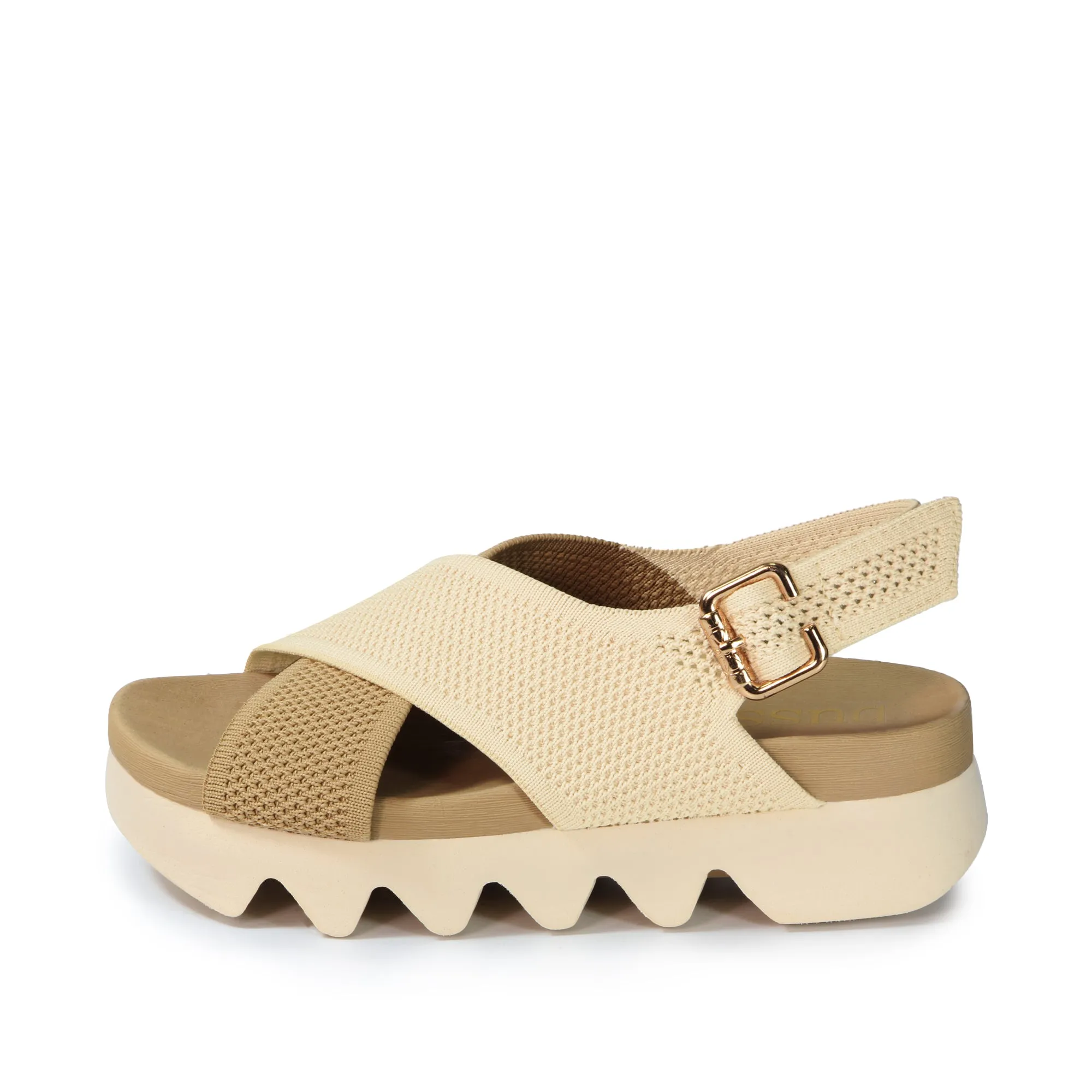 Capri Knit Strappy Sandals (Latte)