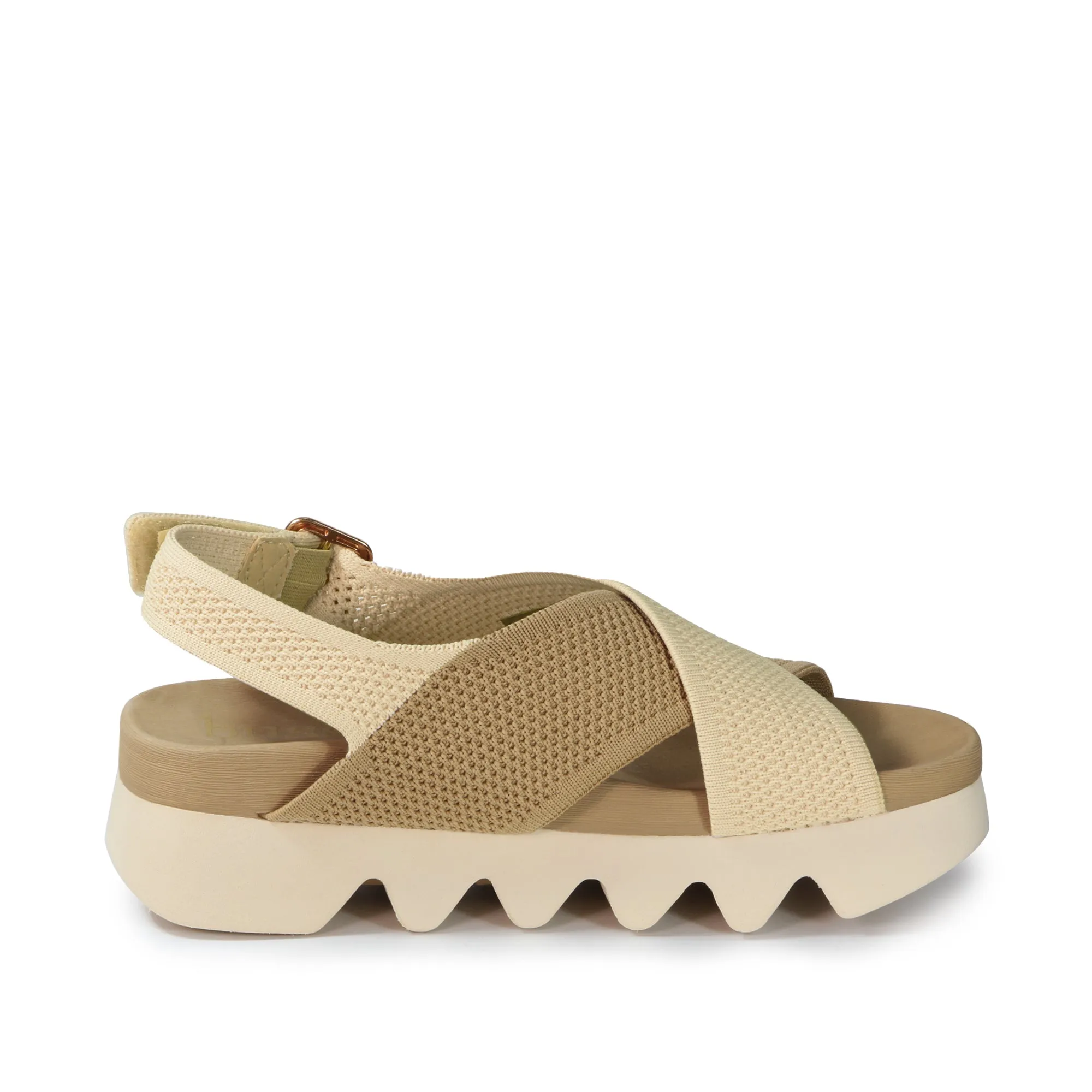 Capri Knit Strappy Sandals (Latte)