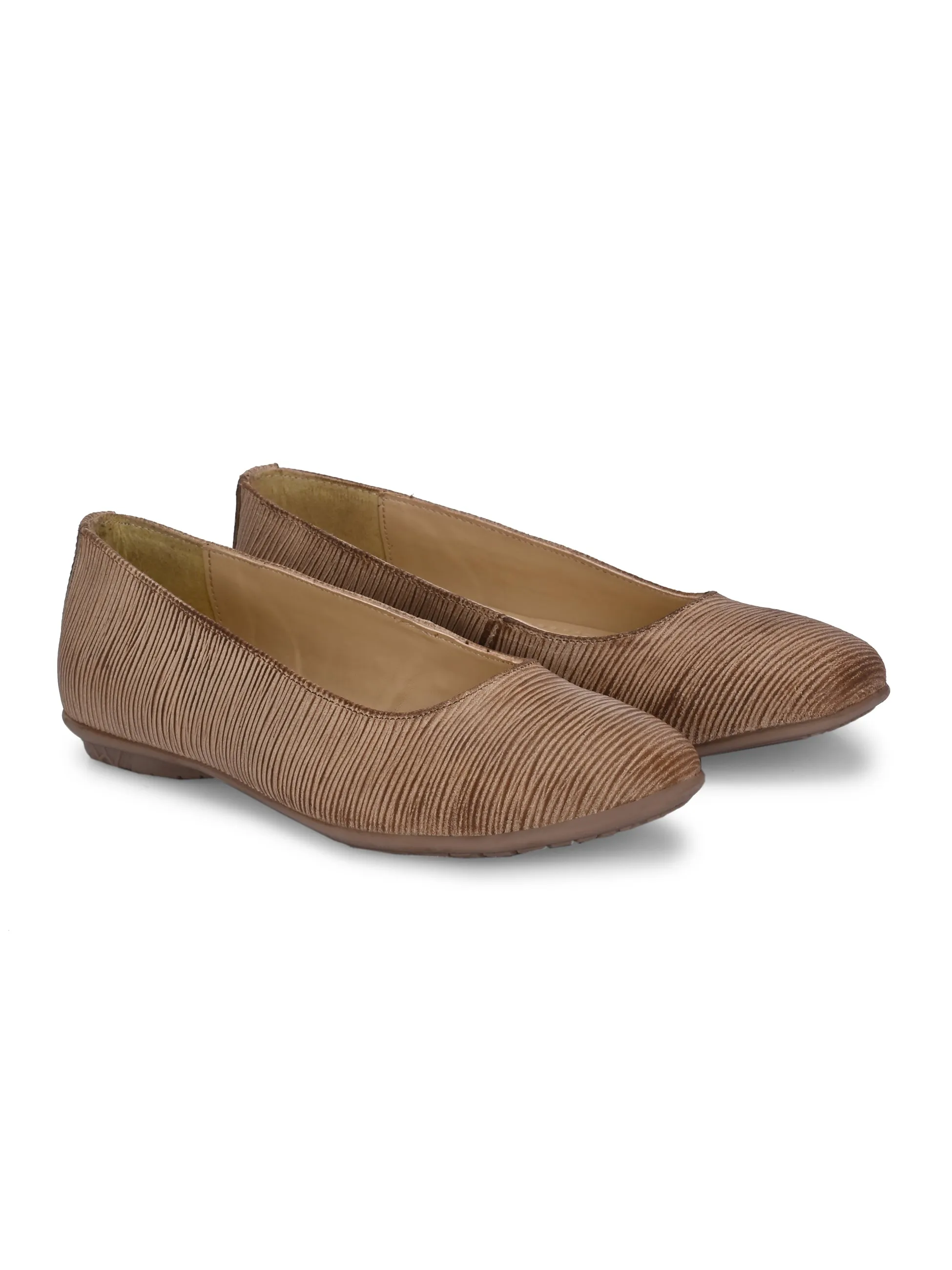 CARLO ROMANO BEIGE COLOR ITALIAN LV PRINTED SUEDE LEATHER BELLY FOR WOMEN
