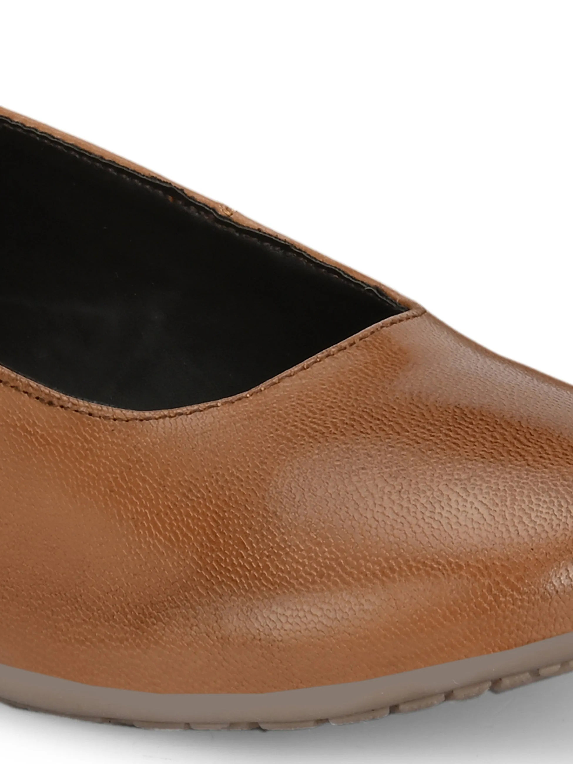 CARLO ROMANO  LEATHER TAN COLOR SLIP-ON BELLLY FOR WOMEN