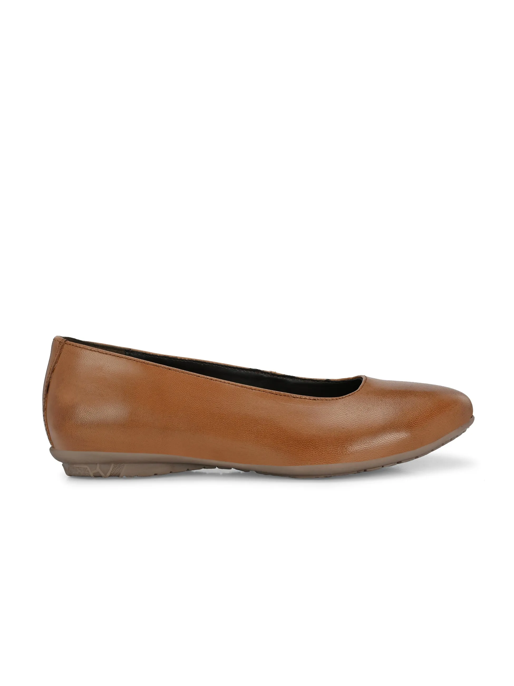 CARLO ROMANO  LEATHER TAN COLOR SLIP-ON BELLLY FOR WOMEN