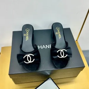 CC 25 Mid Heel Mules Black Velvet 238476