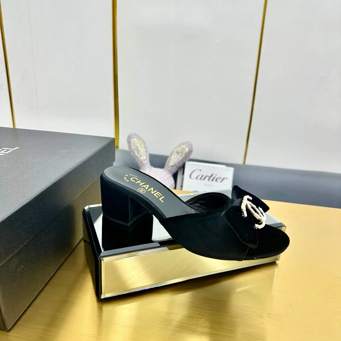 CC 25 Mid Heel Mules Black Velvet 238476