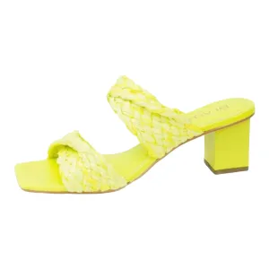 Cecille Lime Green Slip On Heeled Mules