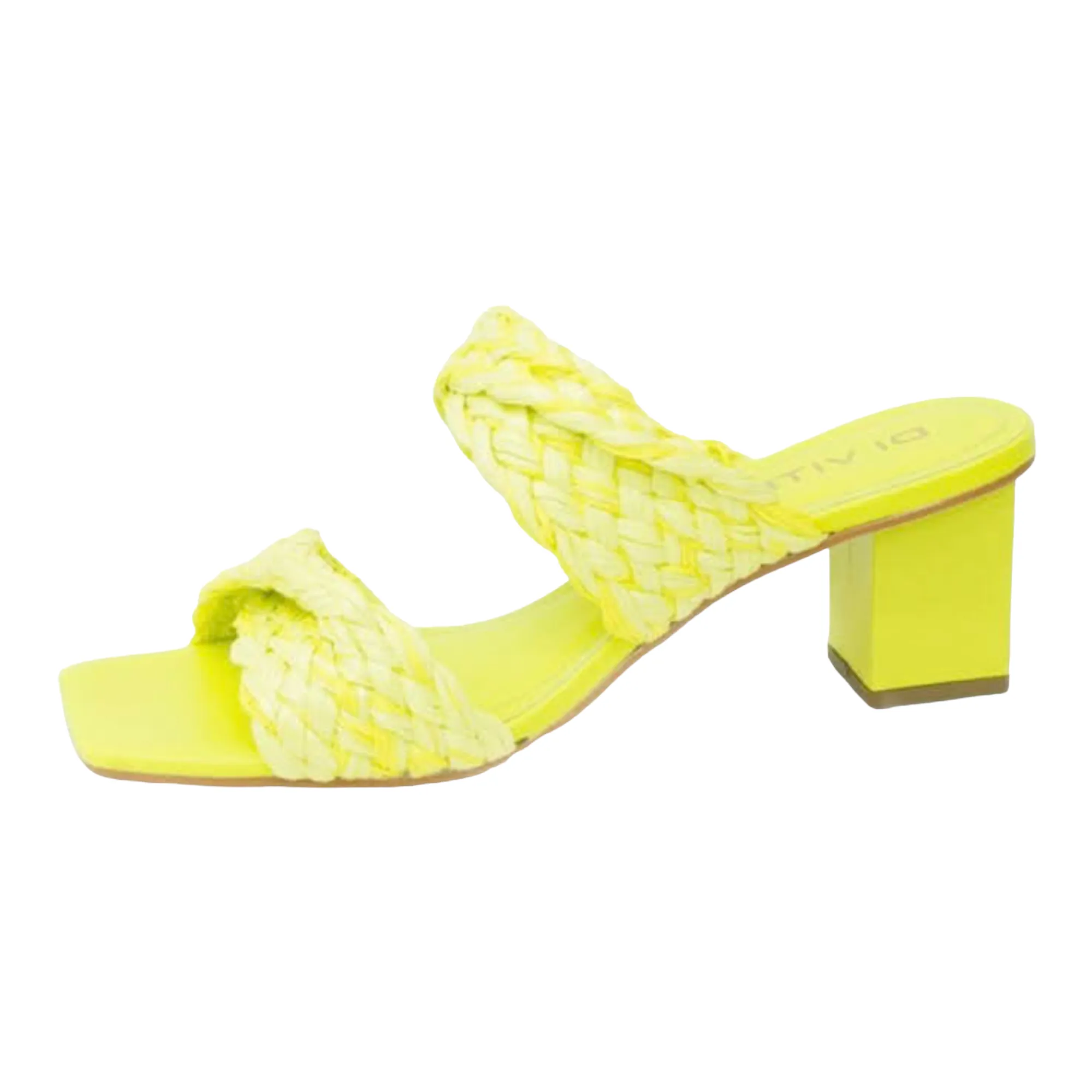 Cecille Lime Green Slip On Heeled Mules