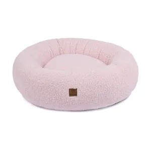 Charlie's Teddy Fleece Round Calming Dog Bed Pink Large