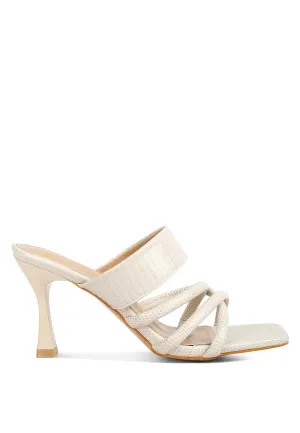 Chiri Criss Cross Strap Spool Heel Sandals