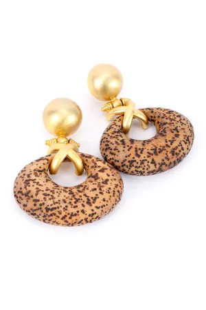 Cork Hoop Drop Earrings