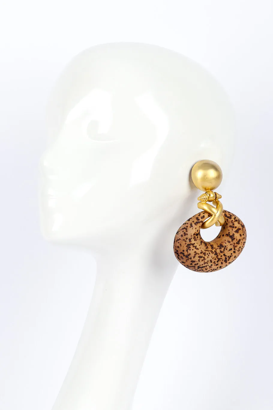 Cork Hoop Drop Earrings
