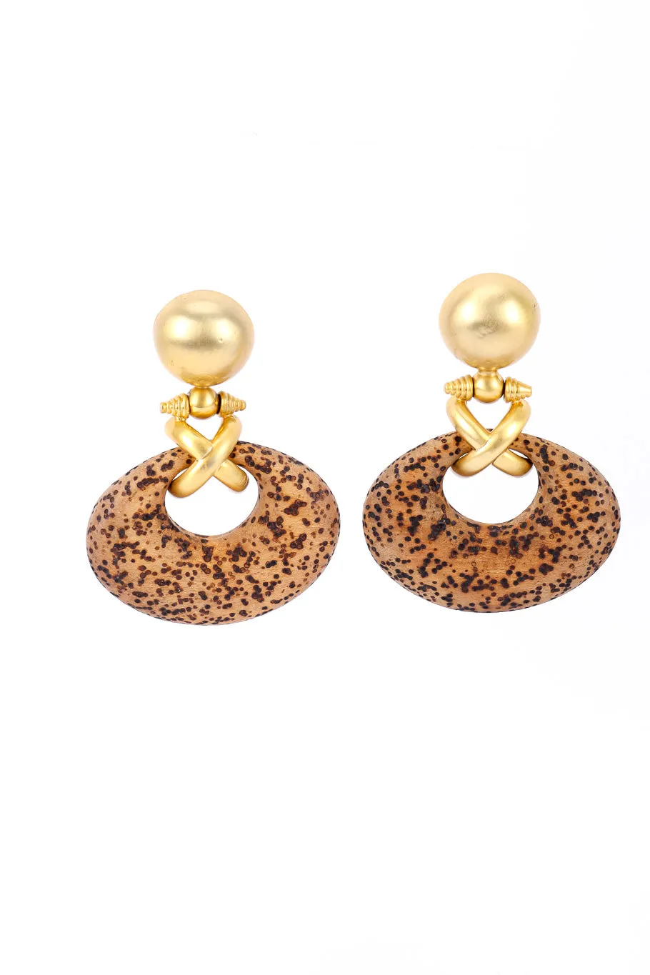 Cork Hoop Drop Earrings
