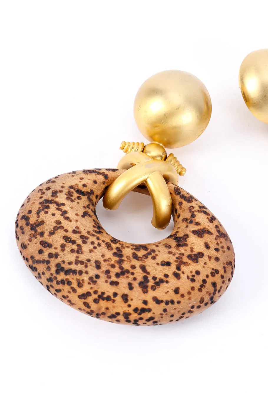 Cork Hoop Drop Earrings