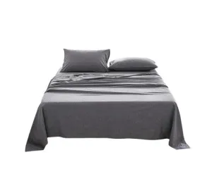 Cosy Club Sheet Set Bed Sheets Set - Flat Cover Pillow Case Black Essential