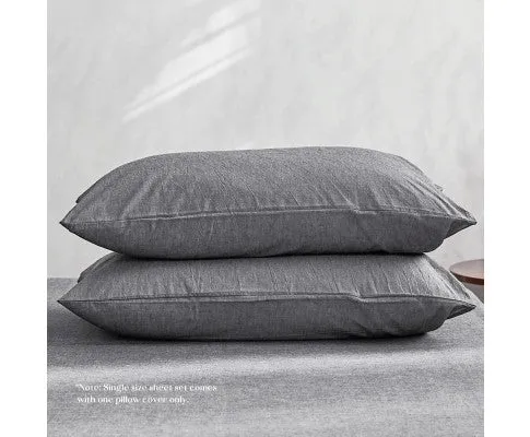 Cosy Club Sheet Set Bed Sheets Set - Flat Cover Pillow Case Black Essential