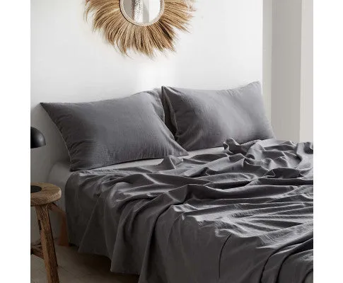 Cosy Club Sheet Set Bed Sheets Set - Flat Cover Pillow Case Grey Inspired