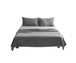 Cosy Club Sheet Set Bed Sheets Set - Flat Cover Pillow Case Grey Inspired