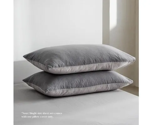 Cosy Club Sheet Set Bed Sheets Set - Flat Cover Pillow Case Grey Inspired