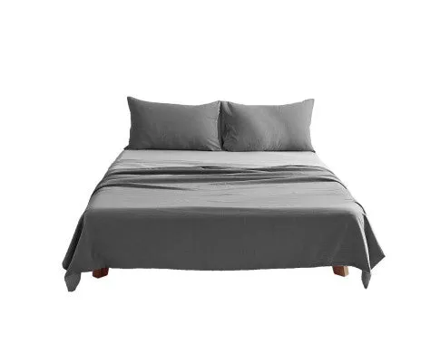 Cosy Club Sheet Set Bed Sheets Set - Flat Cover Pillow Case Grey Inspired