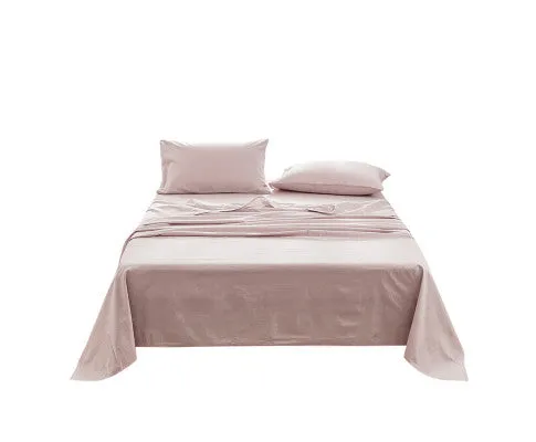 Cosy Club Sheet Set Bed Sheets Set - Flat Cover Pillow Case Purple Essential